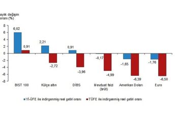 TÜİK: Aylık en yüksek reel getiri BIST 100 endeksinde oldu