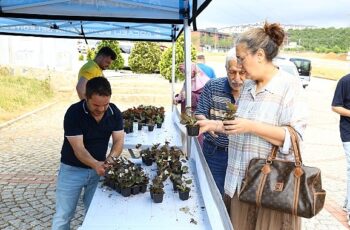 Büyükşehirden arife günü mezarlıklarda çiçek dağıtımı