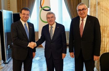 Ekrem İmamoğlu, Uluslararası Olimpiyat Komitesi Başkanı Thomas Bach ile Romanya'nın başkenti Bükreş'te bir araya geldi