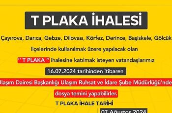 8 ilçede 86 yeni T plaka için ihale yapılacak