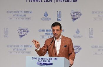 Ekrem İmamoğlu, ‘İBB Tesislerinde Güneş Enerjisi Sistemi Yatırımları Tanıtım Toplantısı’nda konuştu