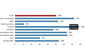 Tüik: Yurt İçi Üretici Fiyat Endeksi (Yİ-ÜFE) yıllık %50,09 arttı, aylık %1,38 arttı