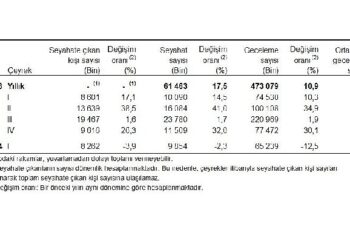 Tüik: Yurt içinde ikamet eden 8 milyon 262 bin kişi seyahate çıktı