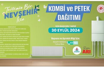 Nevşehir Belediyesi’nden kombi ve petek desteği.