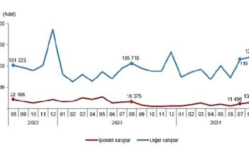 Tüik: Türkiye genelinde Ağustos ayında 134 bin 155 konut satıldı