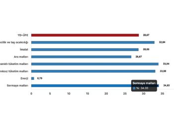 Tüik: Yurt Dışı Üretici Fiyat Endeksi (YD-ÜFE) yıllık %28,67 arttı, aylık %2,95 arttı