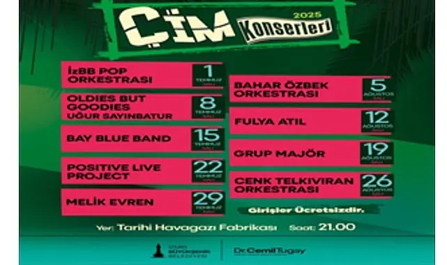 Çim Konserleri 1 Temmuz’da başlıyor
