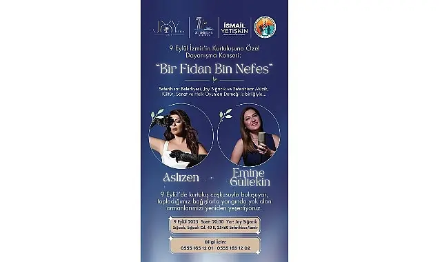 9 Eylül’de Seferihisar’da dayanışma konseri: “Bir Fidan Bin Nefes”