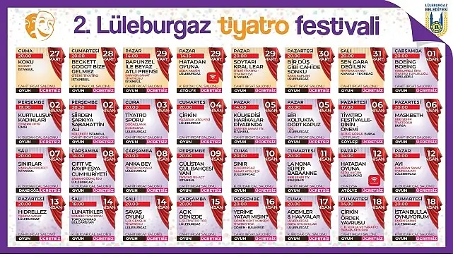 Lüleburgaz 2. Tiyatro Festivali başlıyor
