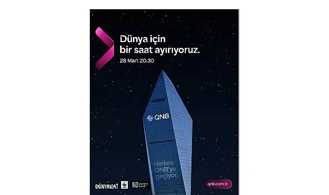 QNB Türkiye, Dünya Saati kapsamında Kristal Kule’de ışıklarını bir saatliğine kapattı