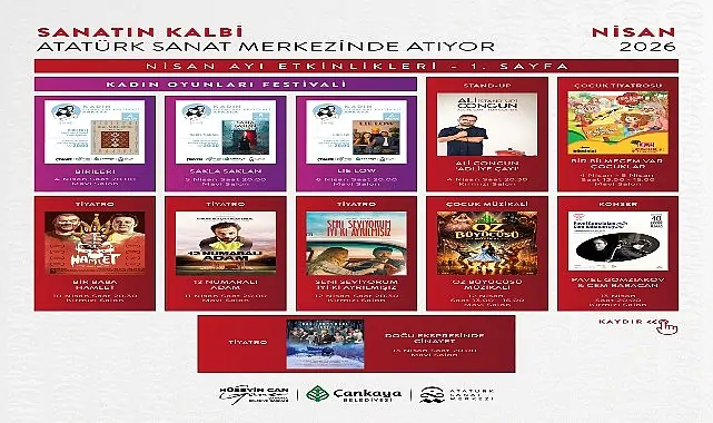 Atatürk Sanat Merkezi’nde Nisan Ayı Etkinlikleri